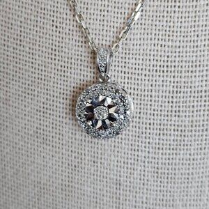 925 Sterling Silver and Diamond Pendant